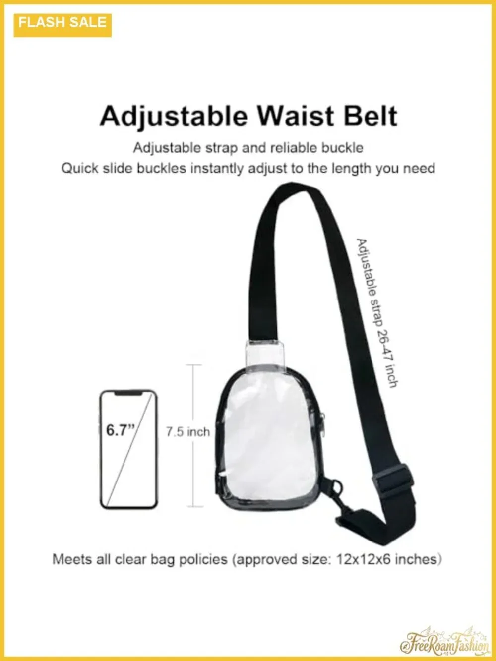 Clear Stadium Approved Sling Bag Crossbody Backpack